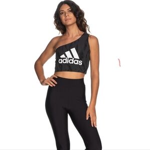 NWT Adidas Performance Future Icons One Shoulder Crop Tank Top Size Small